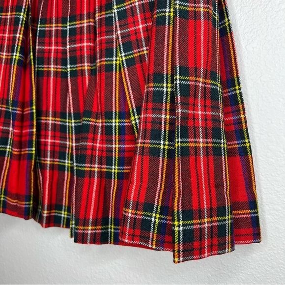 Vintage Florence Walsh Classic Red Scottish Tartan Plaid Wool Pleated Kilt Skirt - Picture 10 of 10